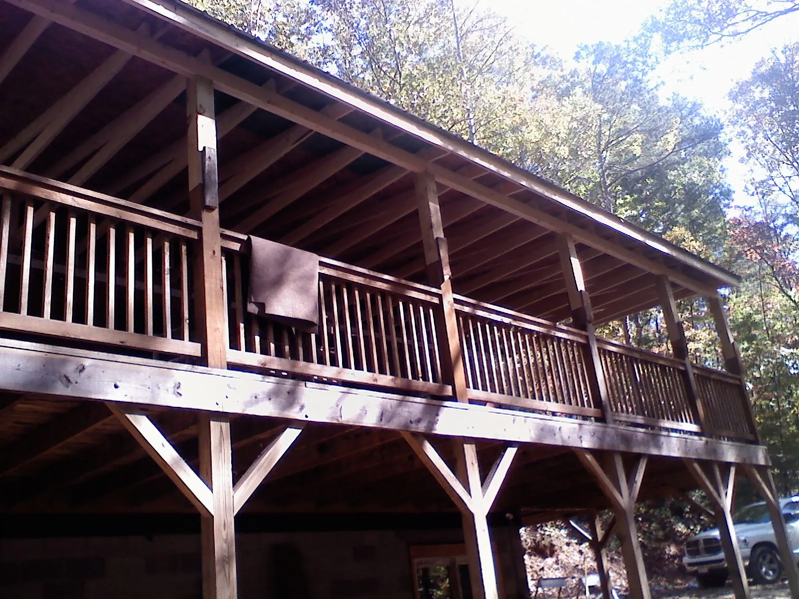 Timber framing under a new elevated porch and deck — Roof Leak Repair in Roca by Roofing Brothers